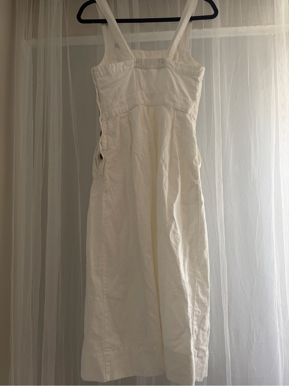 GAP Cream Cotton Maxi Dress with Wide Straps